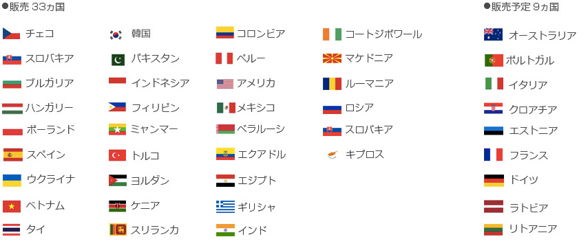 販売27カ国